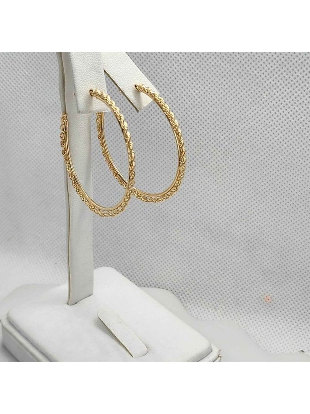 Brand New Brazilian 18k Gold Filled Twist Design Hoops Earrings - Picture 3 of 4